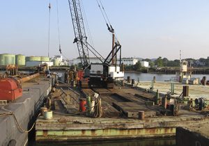 Marine Construction Equipment on Dock